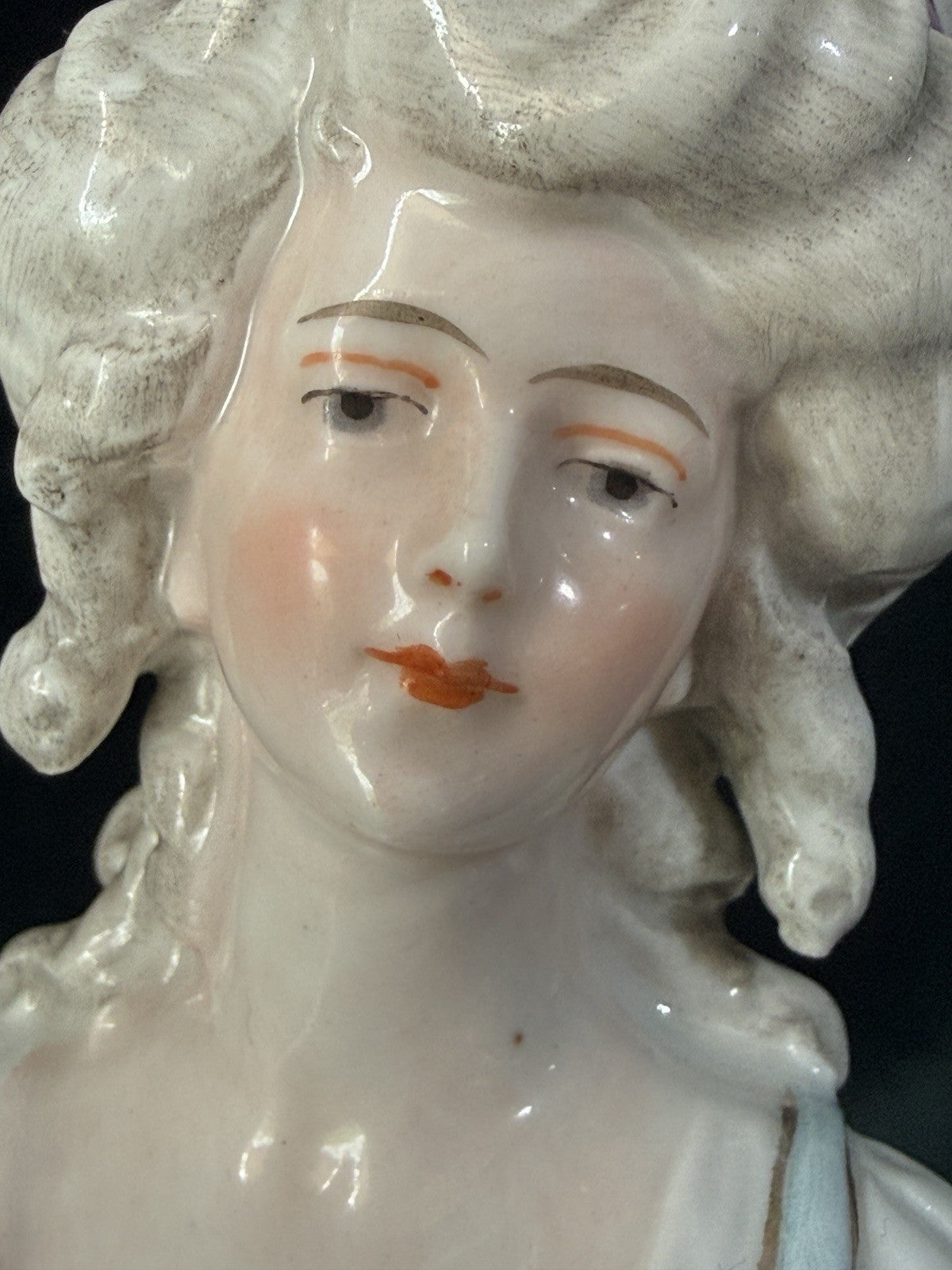 Antique German Porcelain GALLUBA & HOFMANN 5 1/2” Half Doll Pin Cushion