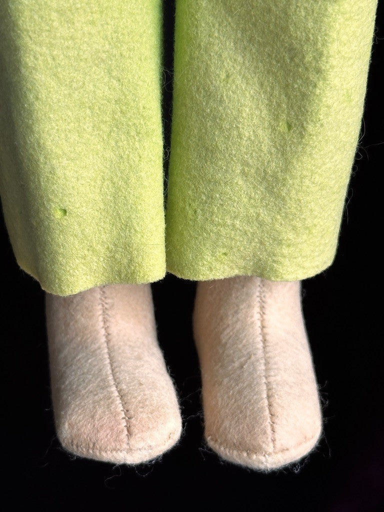 Vintage Italian 17” Lenci Mariuccia Face Felt Cloth Character Girl Doll