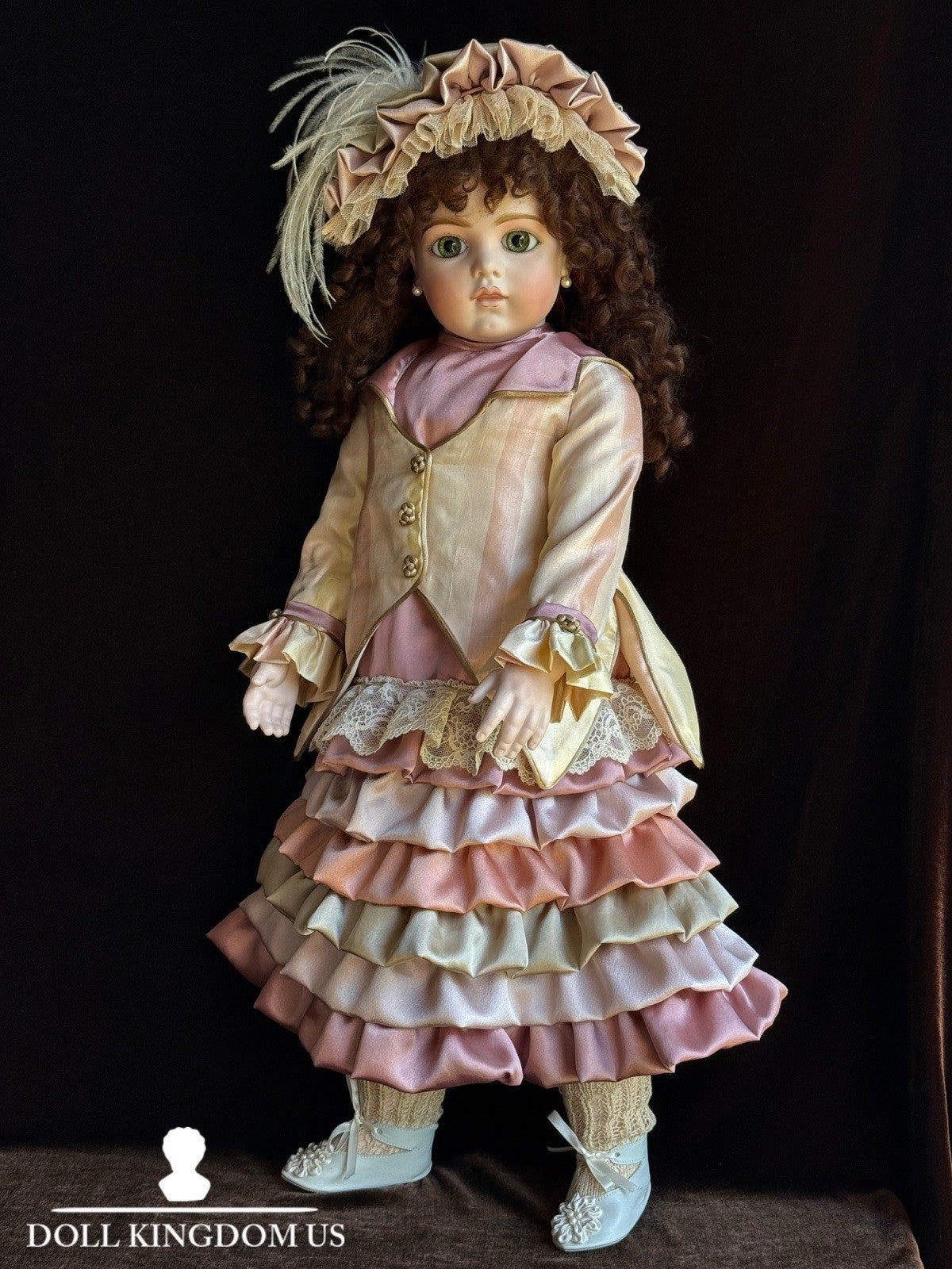 Large Porcelain Compo 28” Repro of Antique French Bru Jne Doll By Jamie Englert