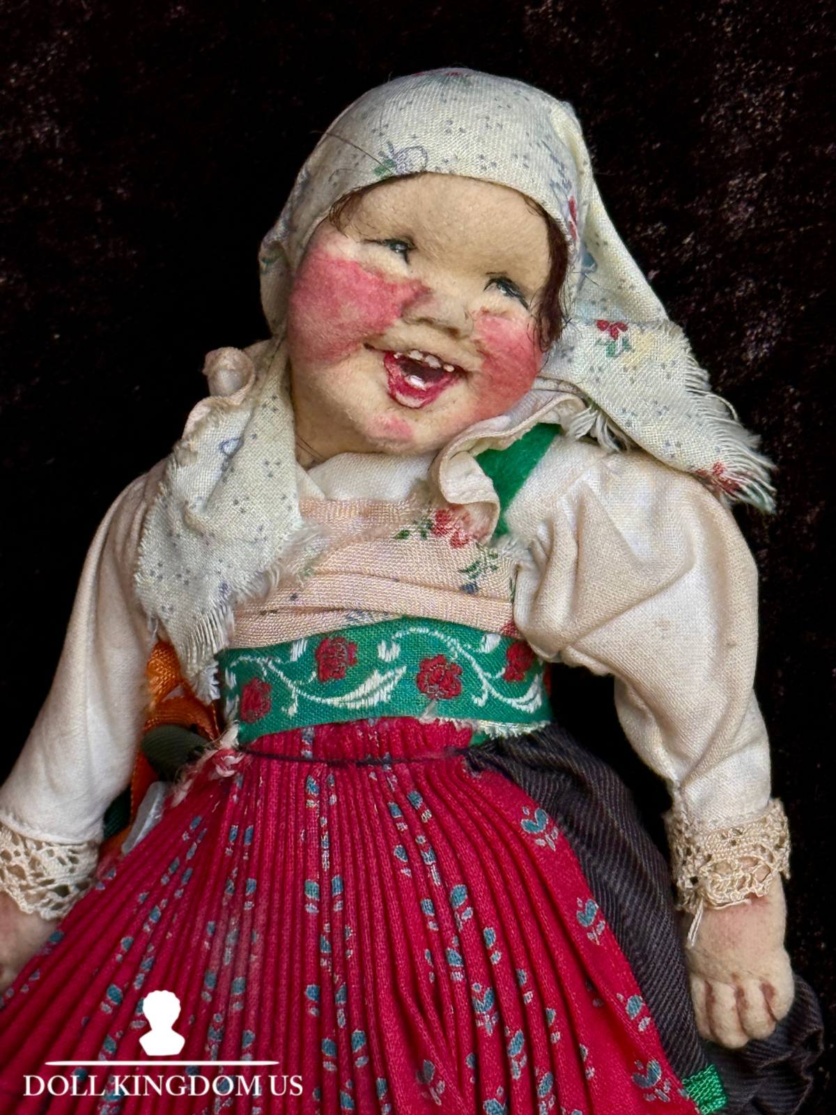 Rare Vintage Austrian 8.25" Elli Riehl Cloth Felt Character Doll