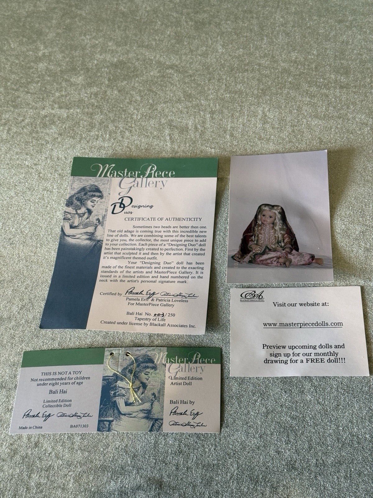 Vinyl 34” Doll “Bali Hai” Pamela Erff /Patricia Loveless LE 250 Box/Tag/COA