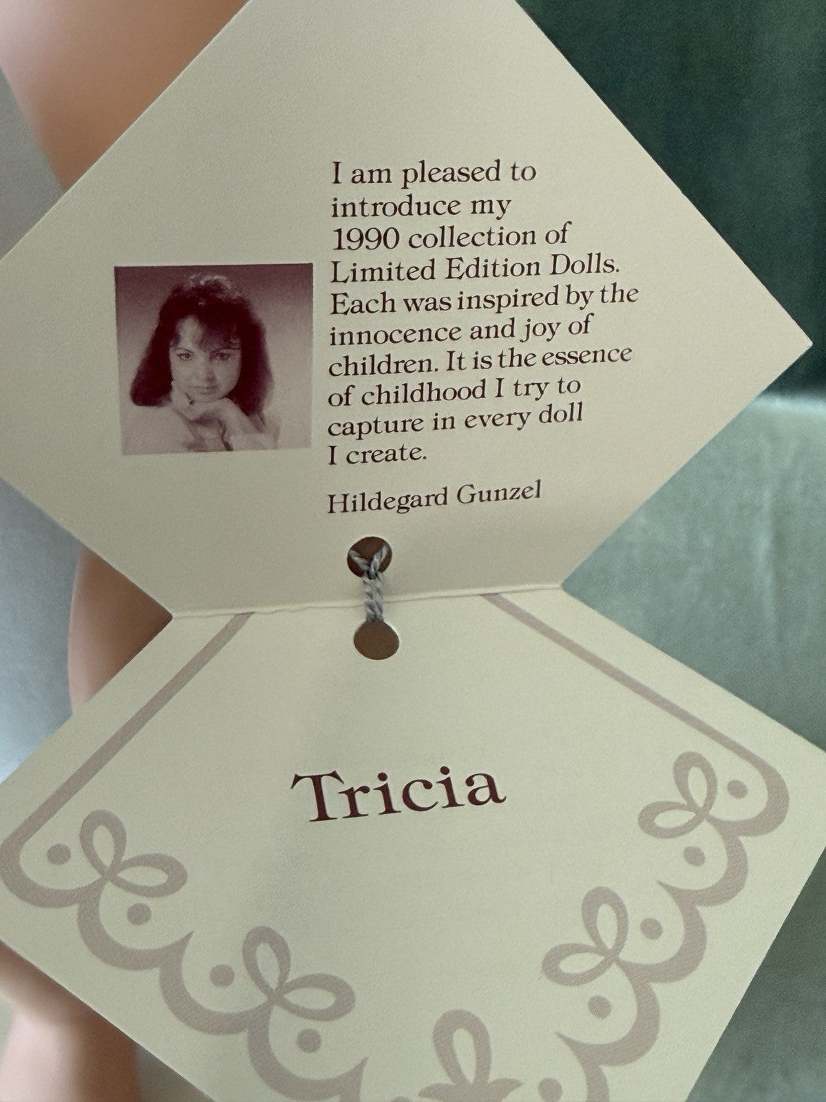 MIB Artist Hildegard Gunzel Vinyl 24” Doll “Tricia” LE 2000 Box/Tag/COA