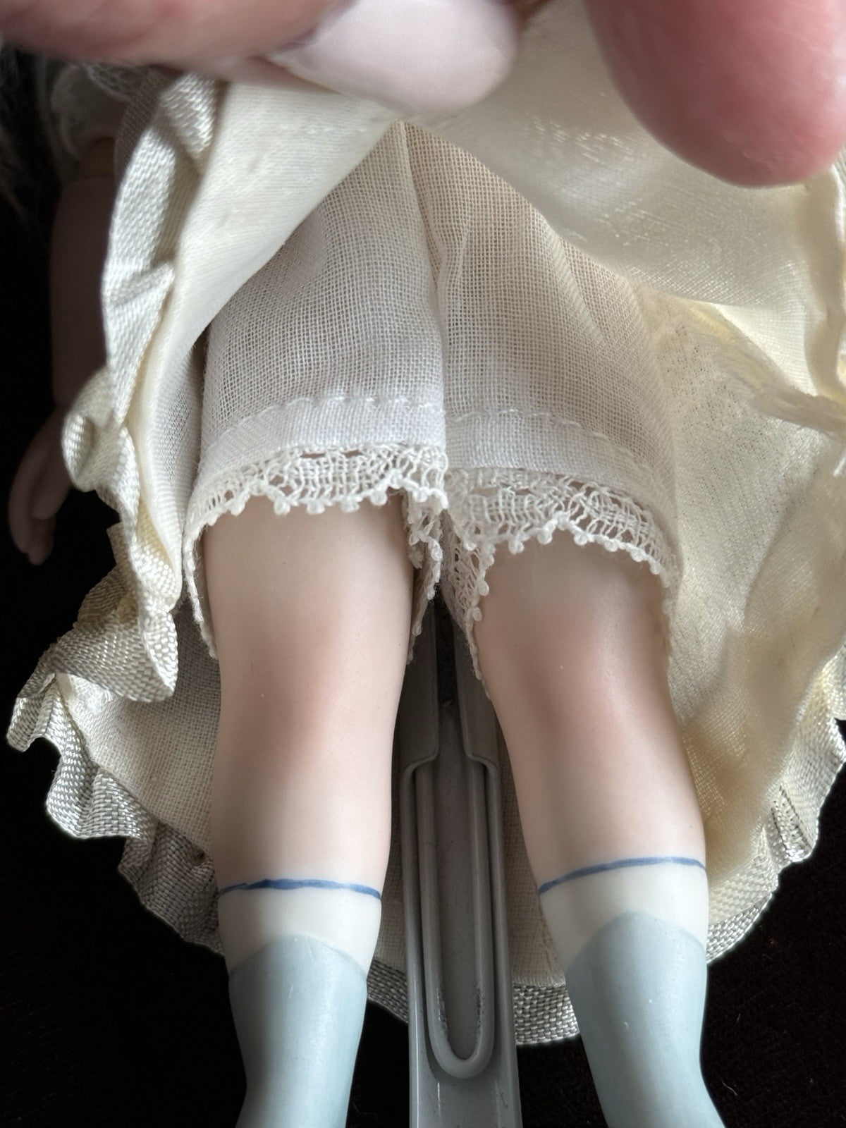 Miniature Darlene Lane 5.75” Porcelain Repro of Antique French Mignonette Doll