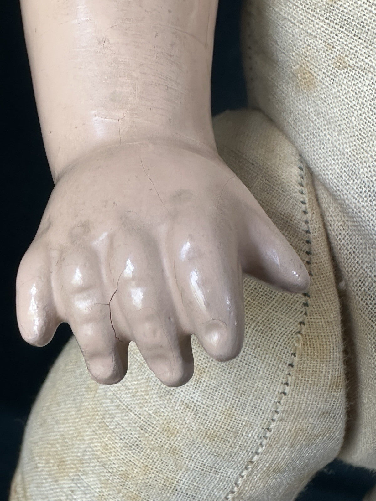 Vintage American E.I.H Horsman Composition 19” Mama Doll All Original Outfit