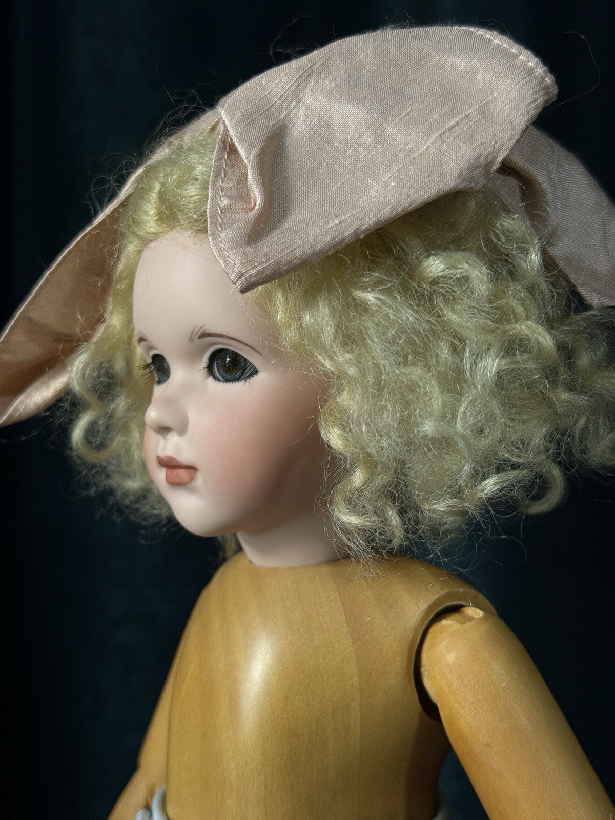 Large Wendy Lawton “Mary Marie” Wooden and Porcelain 16” Doll LE 250 Box