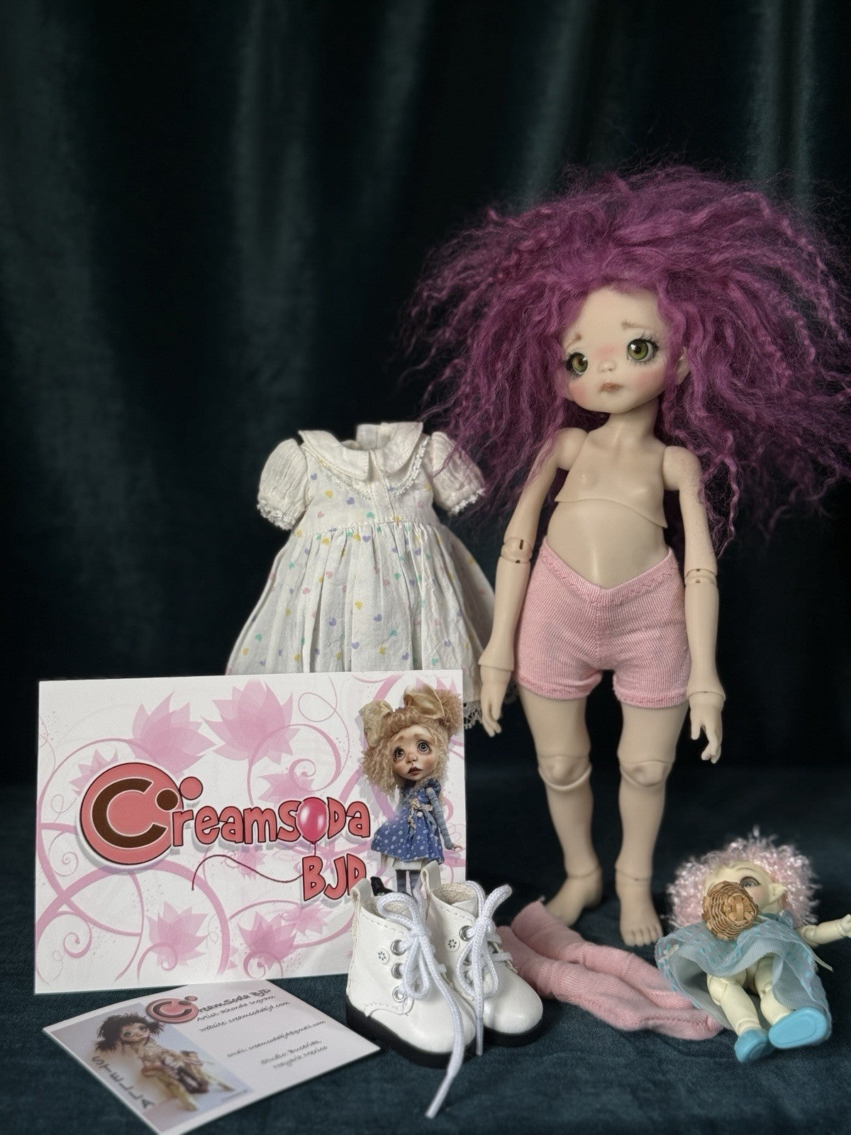 OOAK Artist Collectible BJD 10" "Bethany" Doll By CreamSoda Rhonda Ingram