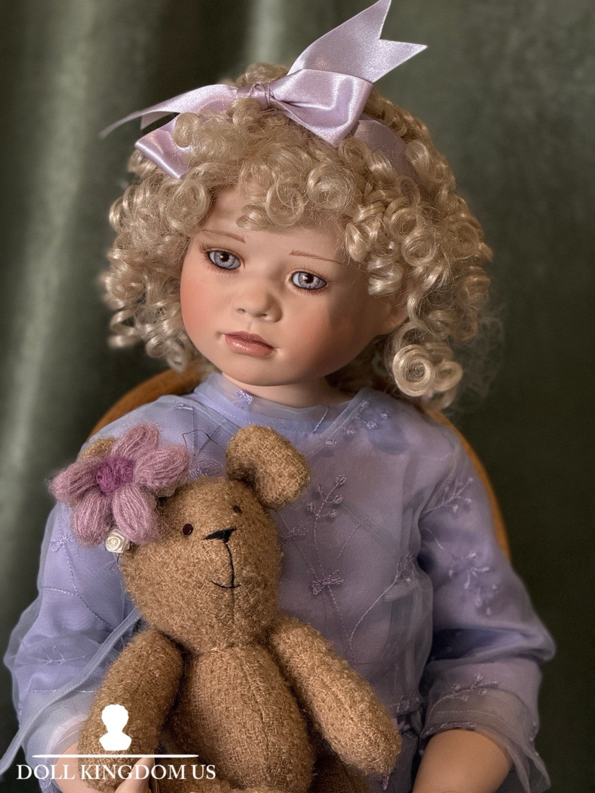 Collectible Porcelain 33” Doll “Susannah” by Christine Orange Tag