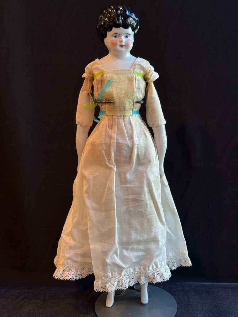 Antique German Hertwig 16” Lowbrow China Head Fashion Doll