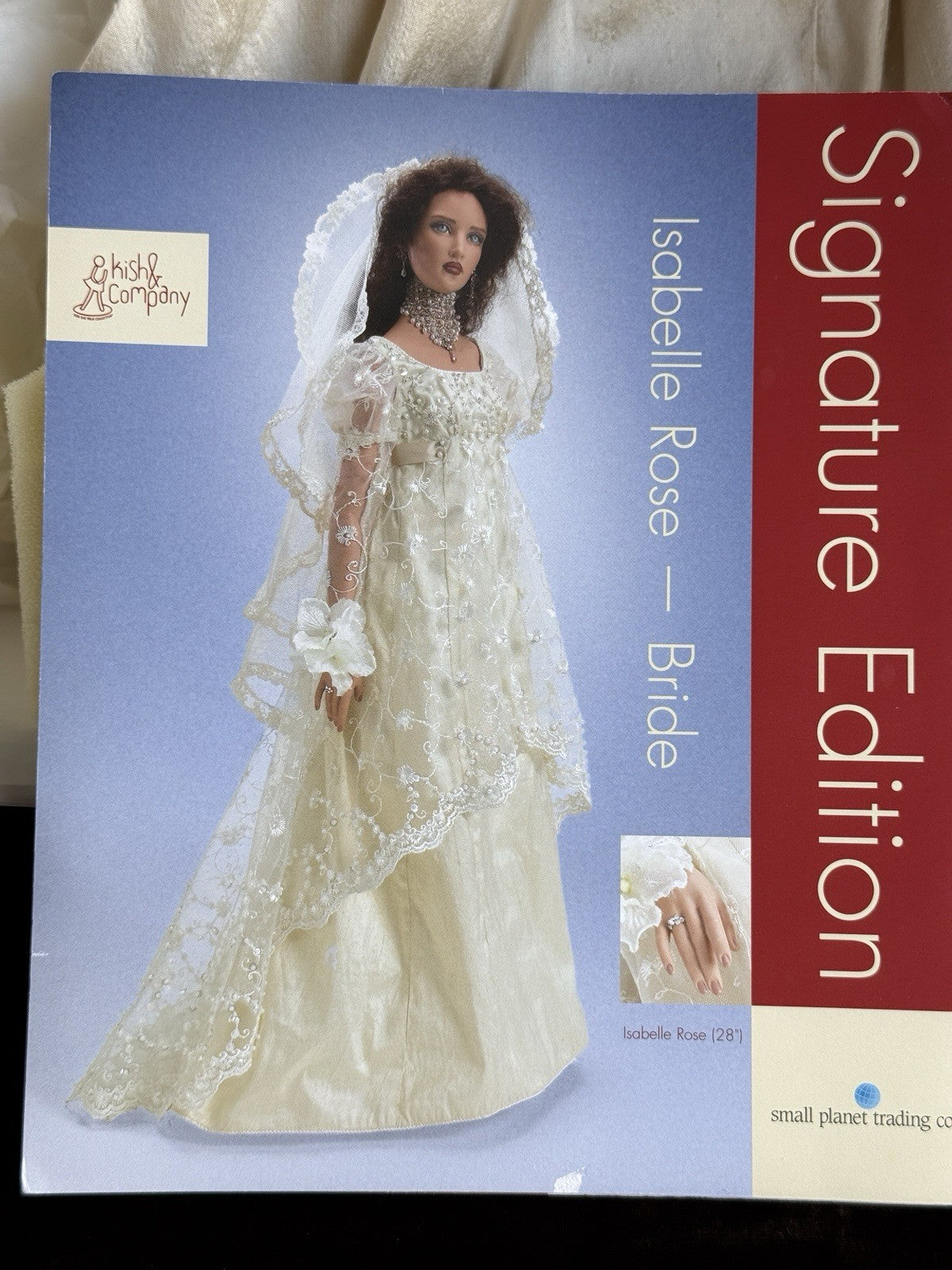 Rare Large 28” Collectible Kish Isabelle Rose Bride Vinyl Doll New in Box LE 25