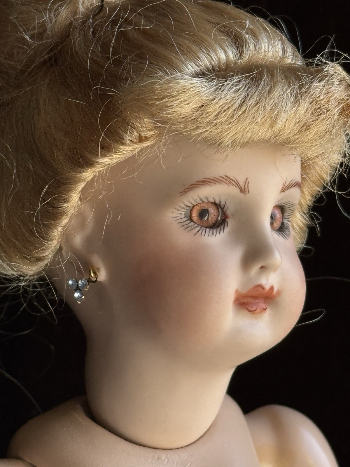 Porcelain Compo Reproduction of Antique French Doll with Surprise Skirt