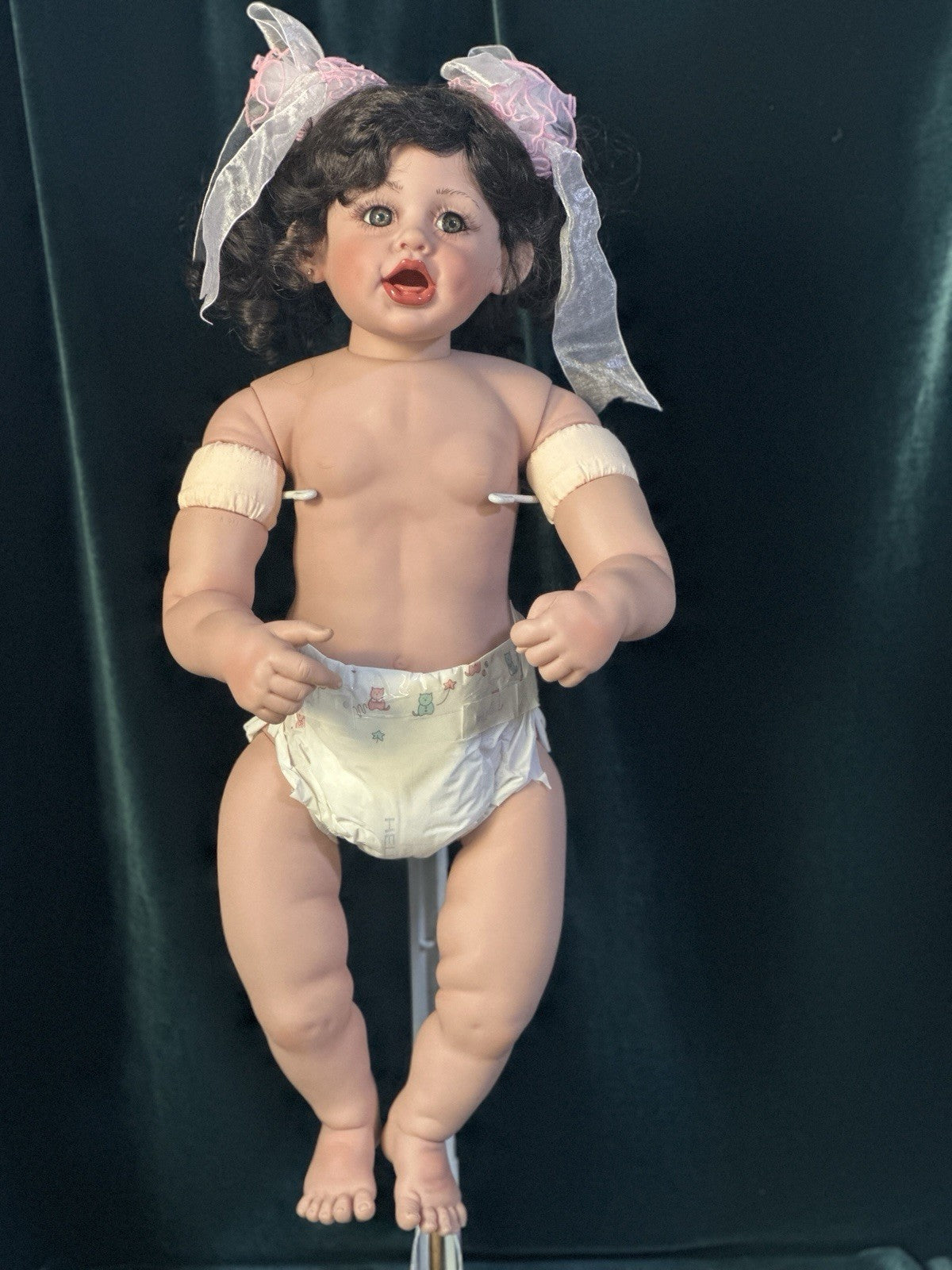Collectible Vinyl Baby Girl Doll by Fayzah Spanos 24”