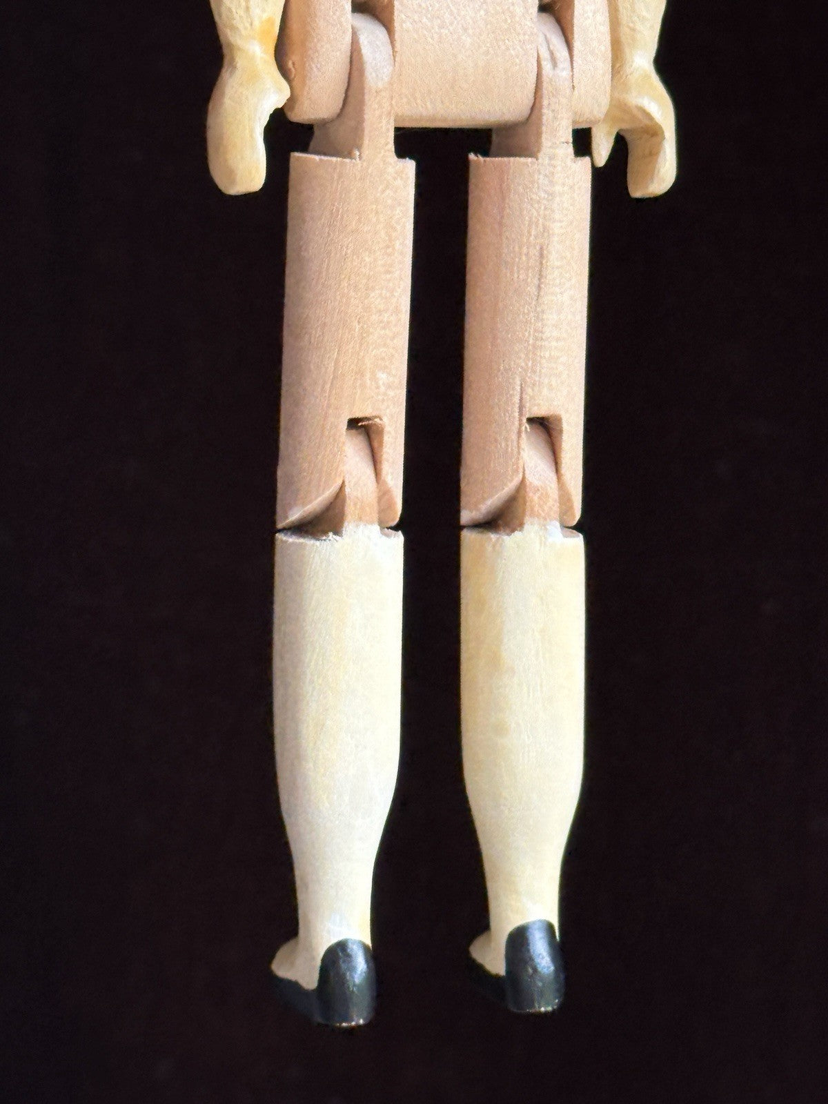 Vintage 6.5” Carved Wood Jointed Doll with Tuck Comb by Artist Sherman Smith