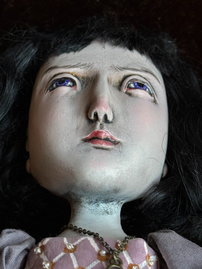 OOAK Contemporary Russian (?) Artist Mixed Media Gothic Fantasy Girl Doll