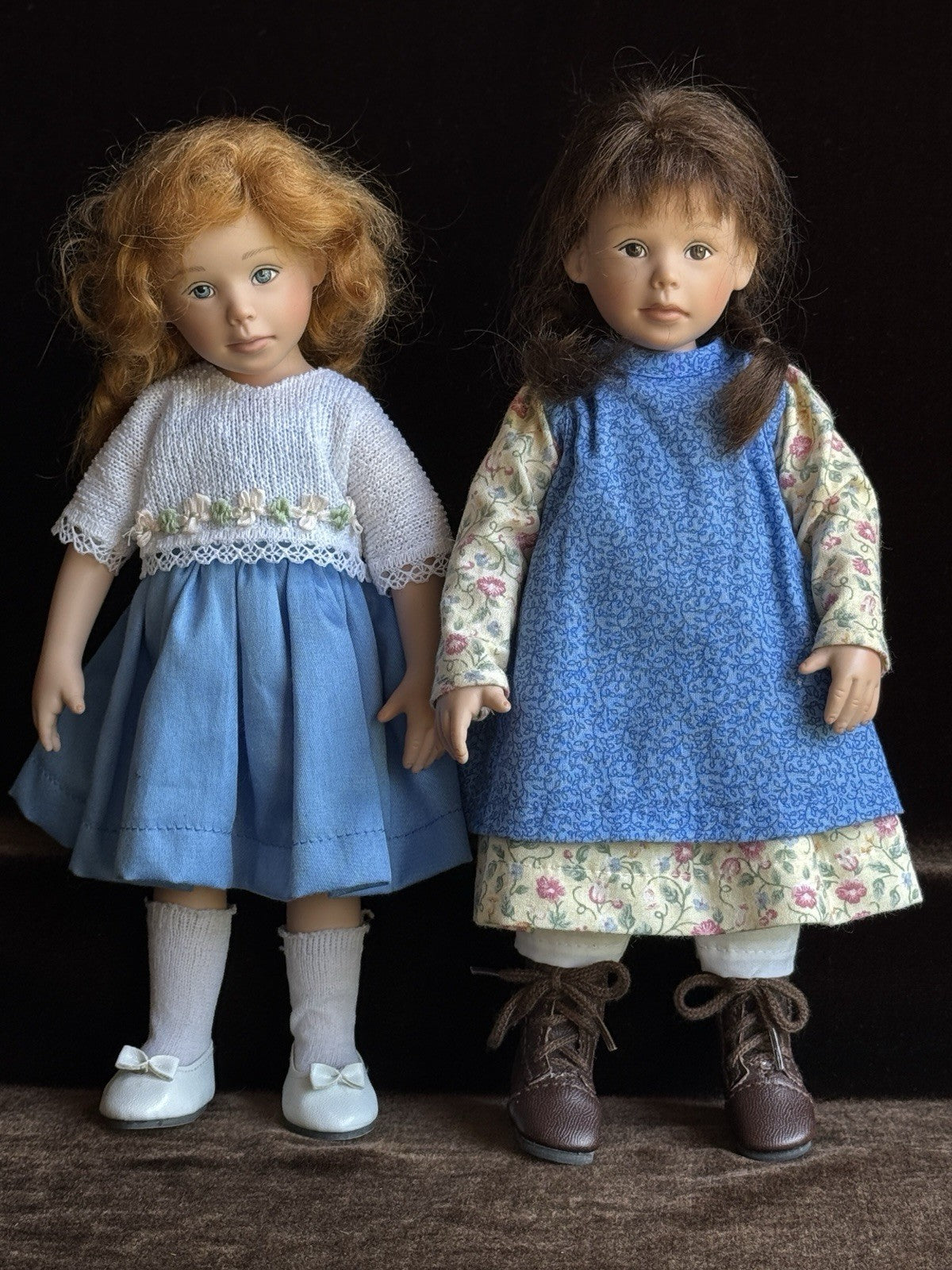 Lot of 2 Collectible 10” Mary Oldenburg Vinyl Willow and Holly Signed Dolls