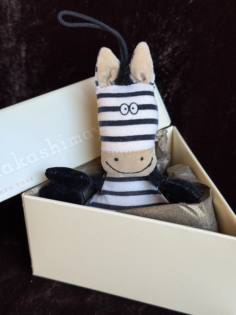 Rare Vintage Takashimaya New York Zebra Plush Stuffed Animal w Box Tag