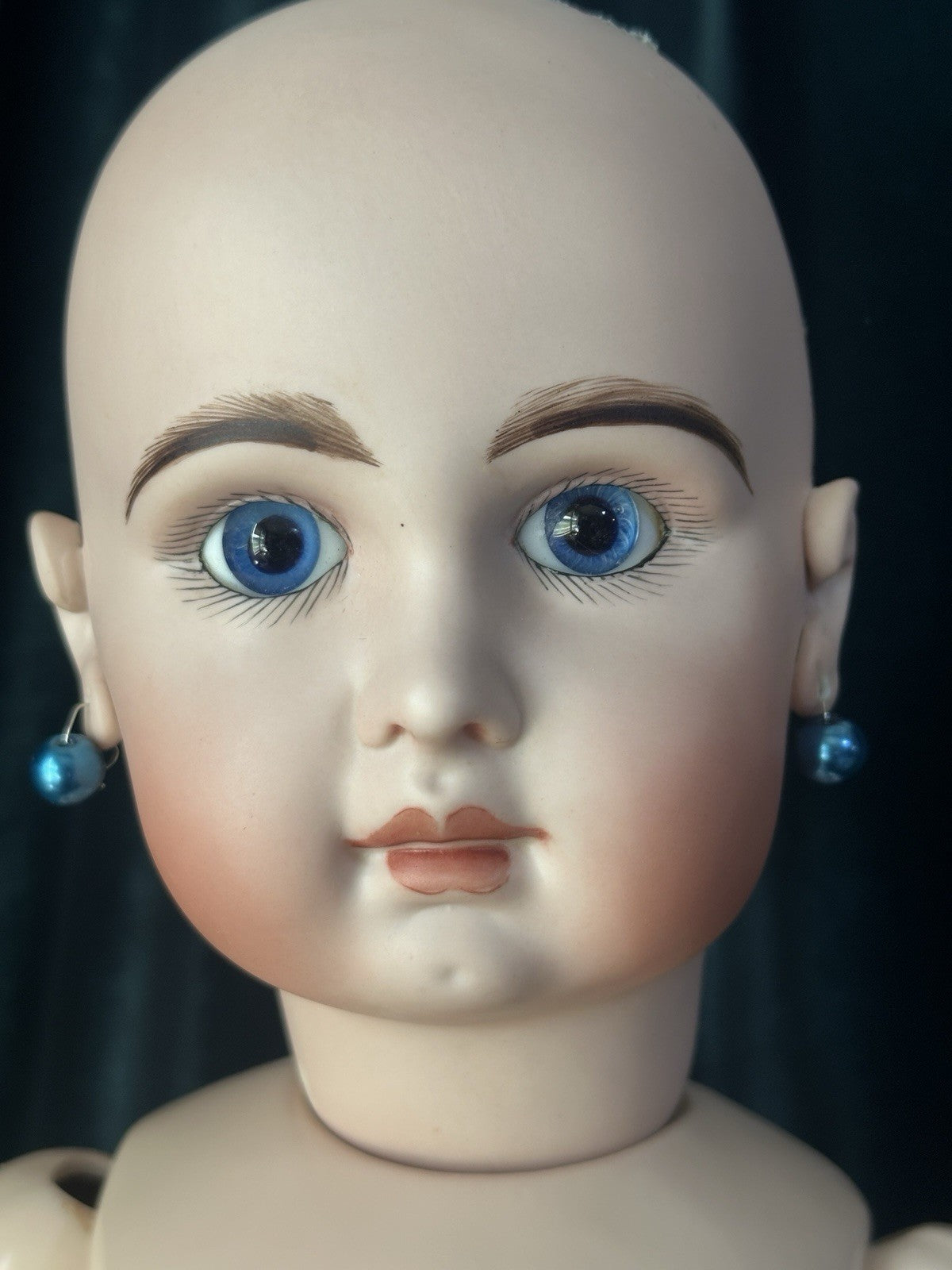 Artist Reproduction of French  Jumeau 27” Doll Porcelain Head Seeley Body