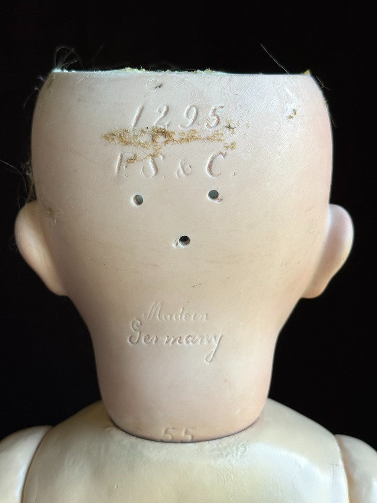 Antique German 21" Franz Schmidt 1295 Bisque Head Baby Doll Flirty Eyes