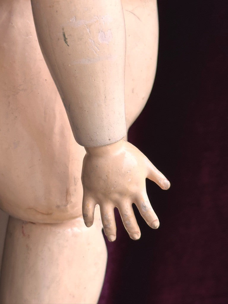 Large Antique German 28” Simon Halbig 949 Bisque Head Open Mouth Doll