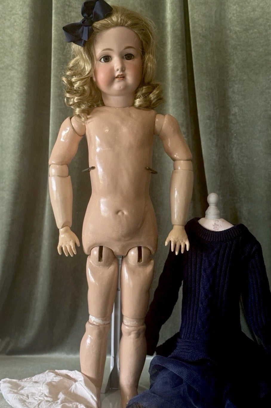 Large 34” Antique German Armand Marseille Doll Bisque Head Composition Body