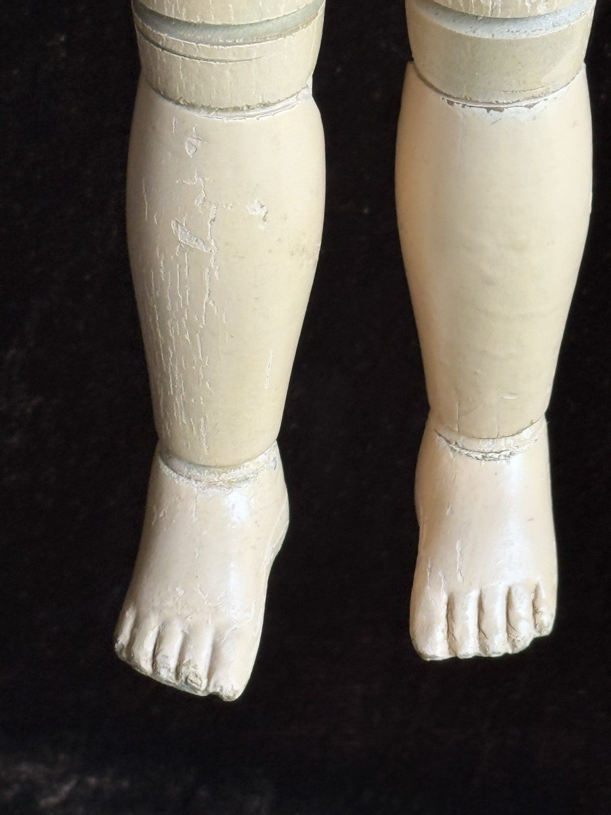 Antique American 16.5” Schoenhut 102 Series Wooden Doll Carved Braided Hair Bow