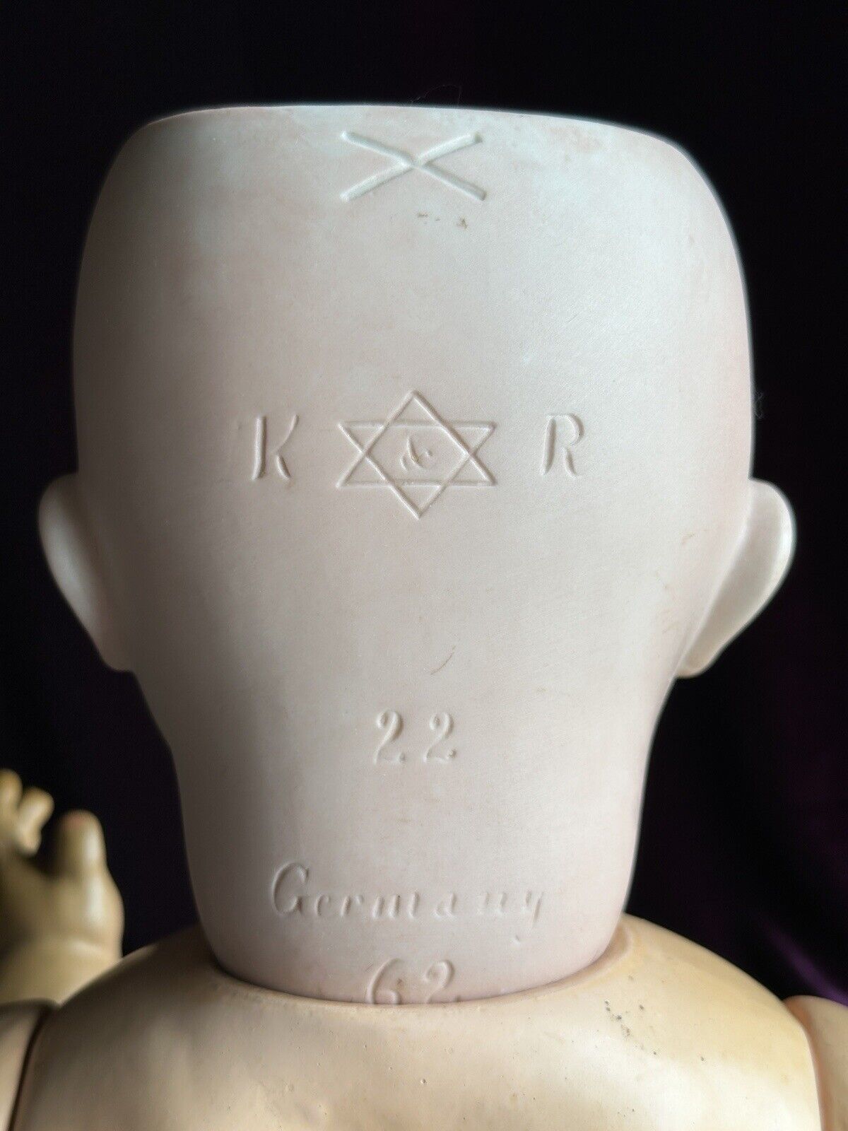 Antique German 22” Kammer Reinhardt 22 62 Bisque Head Baby Doll