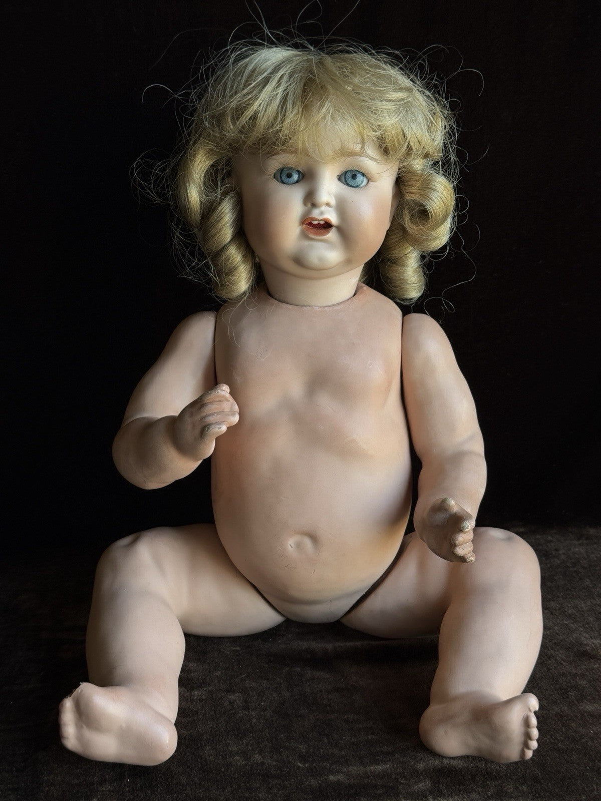 Lot of 2 Antique Bisque Head Baby Dolls Nippon and Koppelsdorf