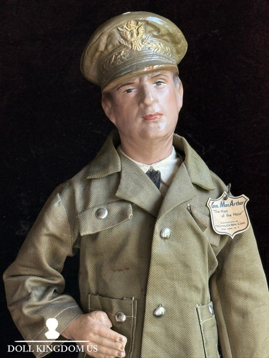 Vintage American 18.5" Freundlich Novelty Corp. General MacArthur Military Doll