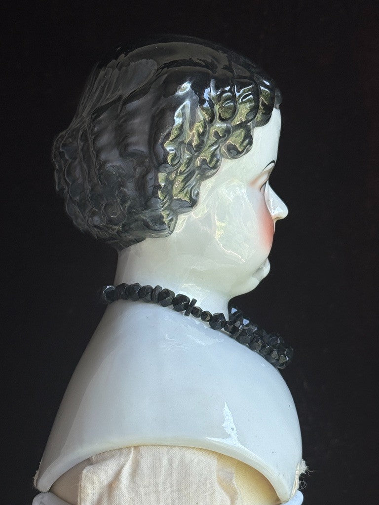 Large Vintage 28” Flat Top Brunette China Head Doll Made in Japan