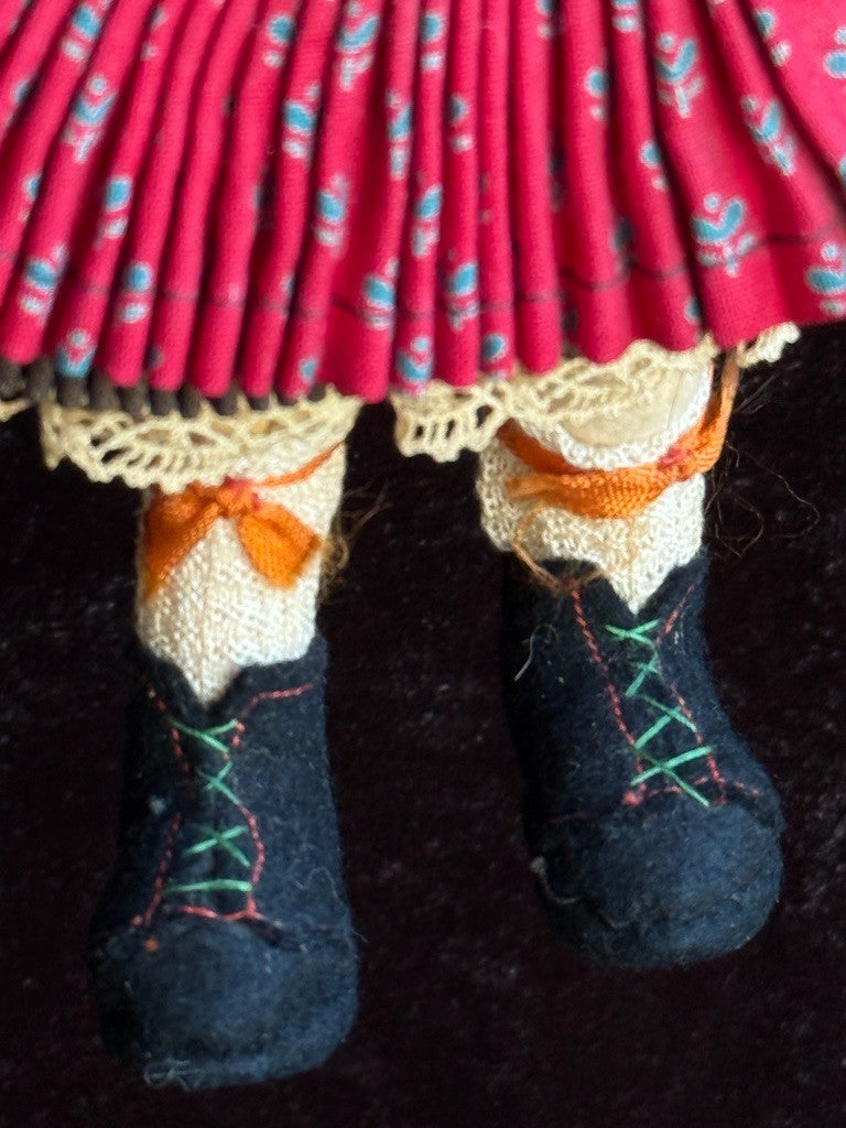 Rare Vintage Austrian 8.25" Elli Riehl Cloth Felt Character Doll