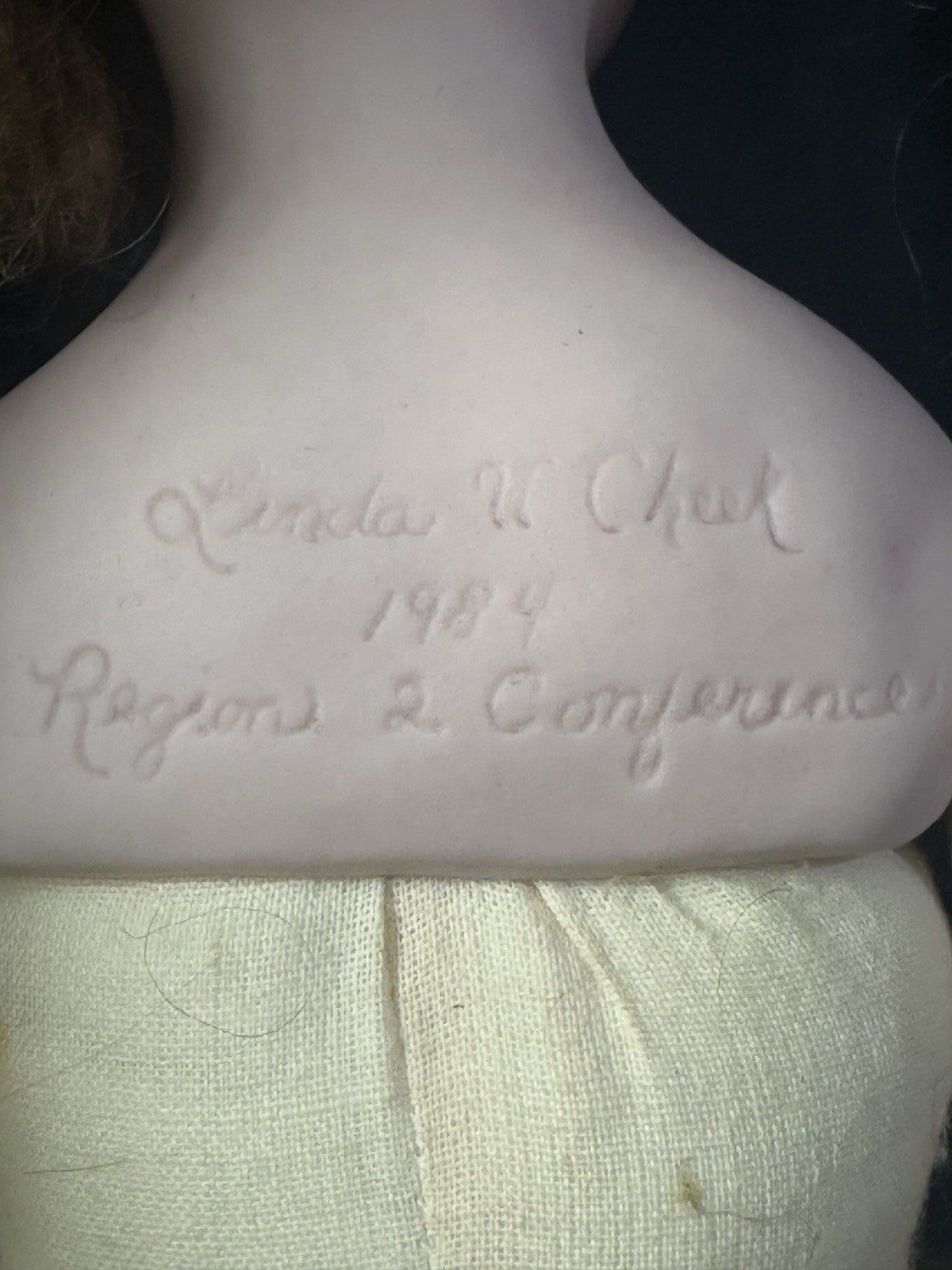 Vintage 1984 Linda Cheek Porcelain Pinkie 14” Doll Original Outfit