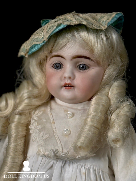 Antique German 12” Early Kestner Mold 143 Type Square Teeth Bisque Head Doll