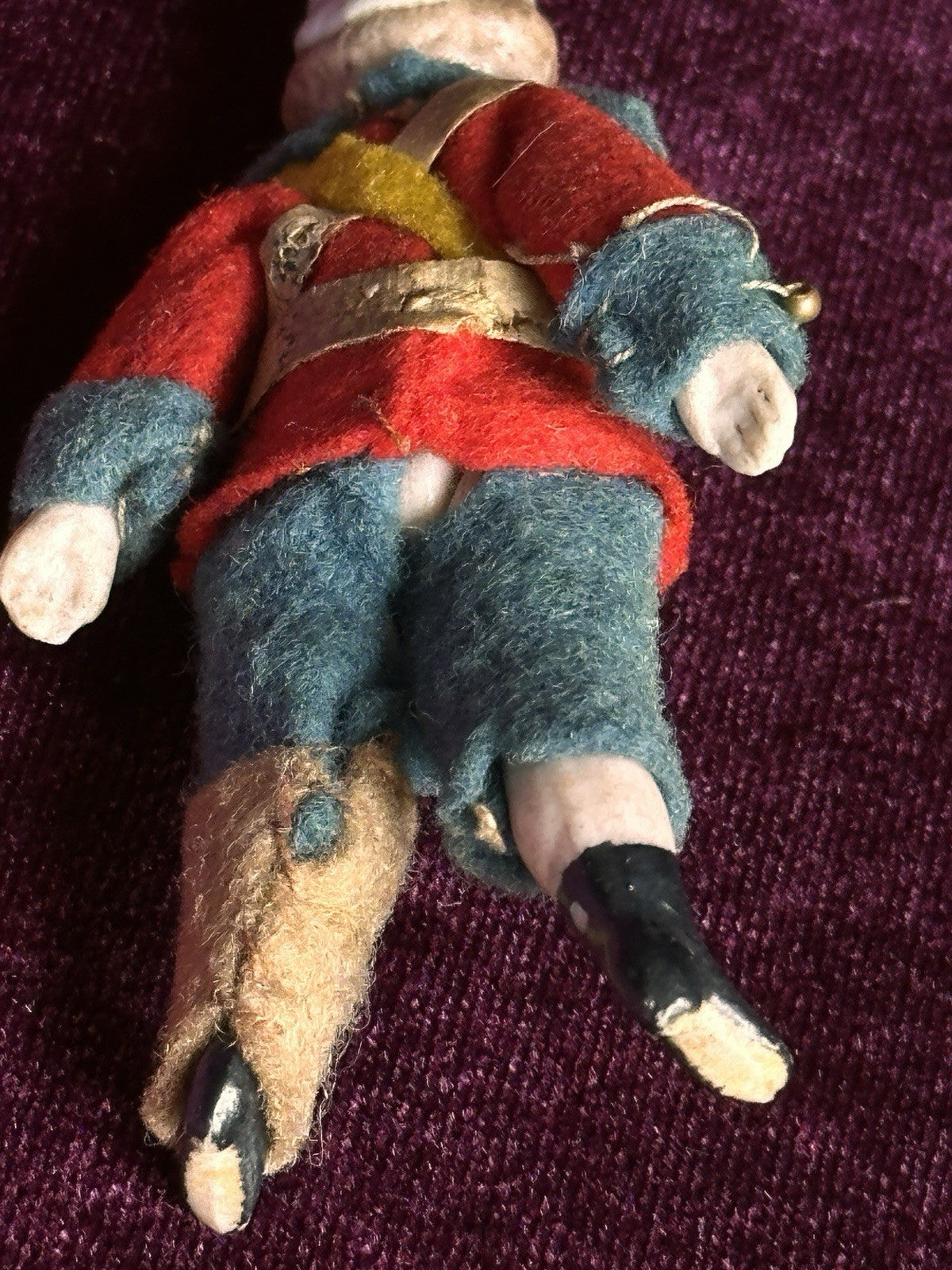 Antique German Kestner Bisque 2.75” Soldier Molded Hat Dollhouse Soldier Doll
