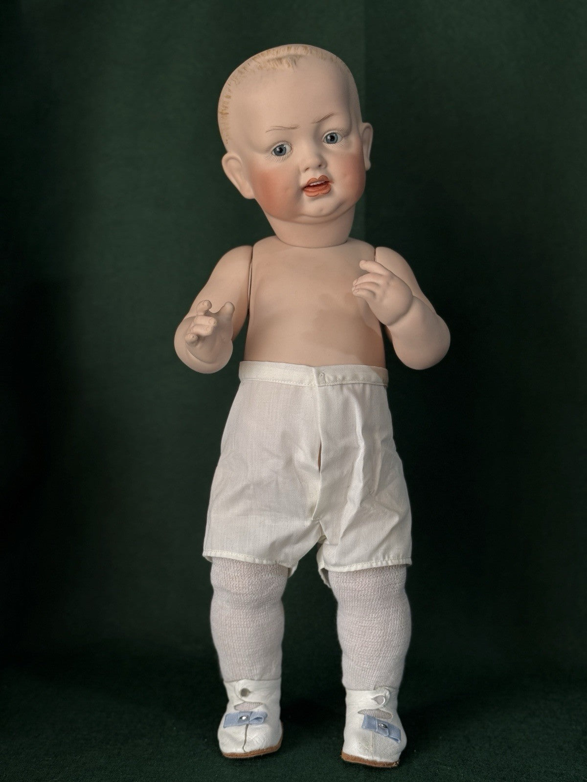 Porcelain Reproduction of Antique German Kestner Baby Boy 19” Doll