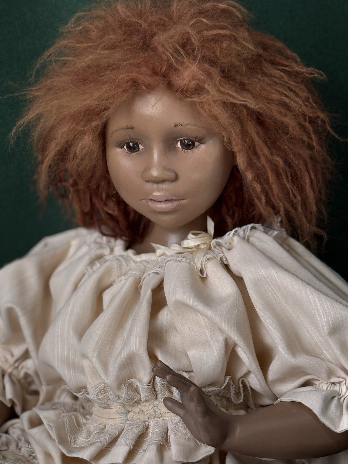 Artist Collectible Resin 19” Doll AA  “Hattie” By Pat Thompson Vlasta Dolls Tag