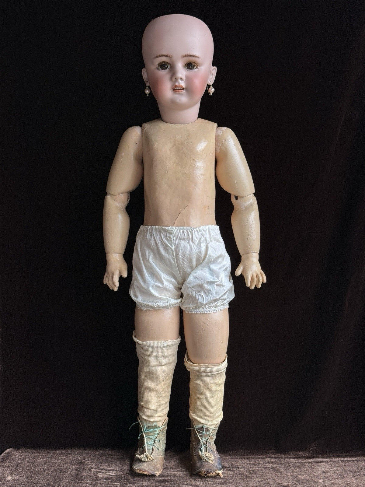 Large Antique German French 30” Tete Jumeau Simon Halbig Dep Bisque Head Doll