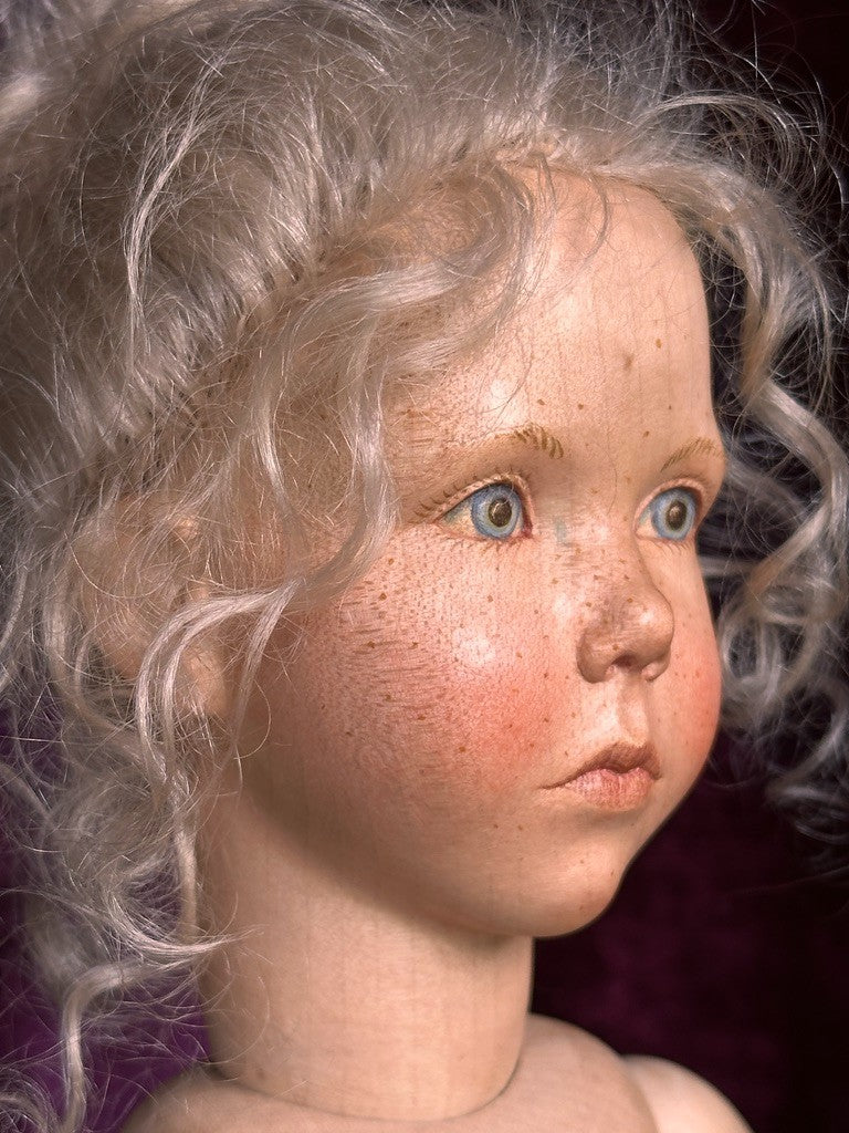 OOAK 1987 Collectible 17" Jointed Wooden Doll by German Artist Regina Sandreuter