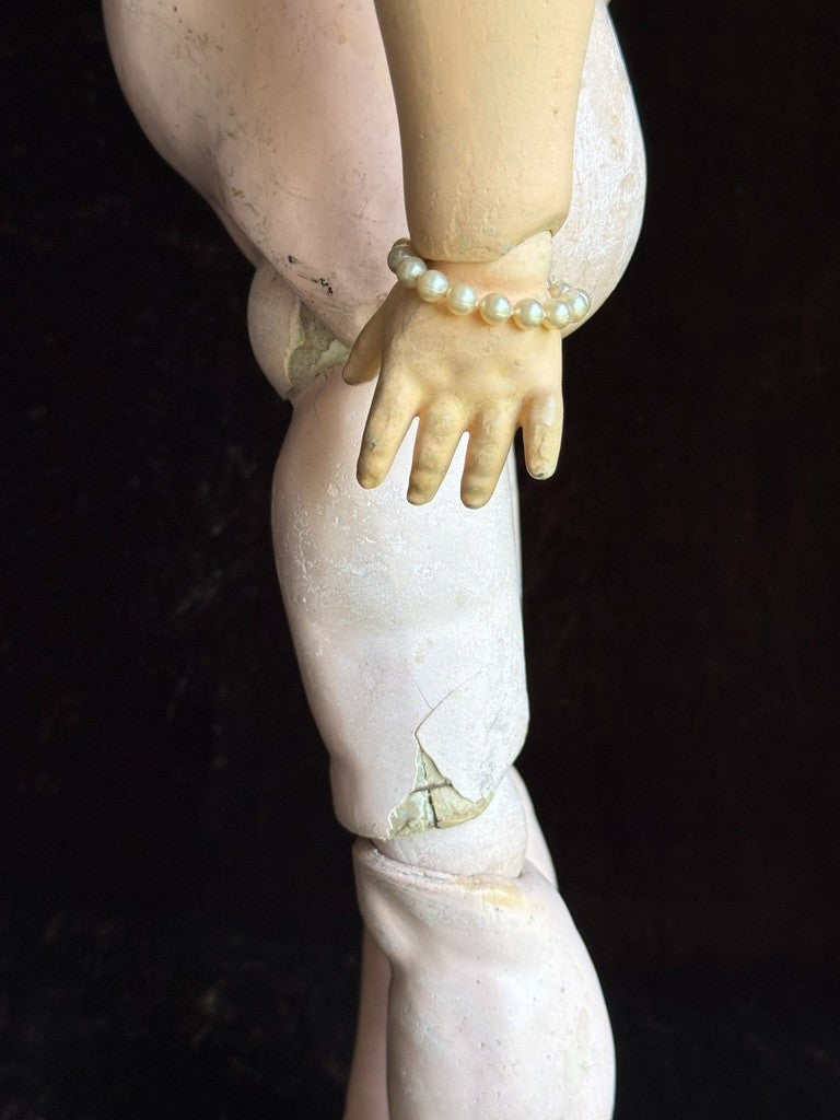 Antique German 25” Armand Marseille 996 Bisque Socket Head Toddler Doll