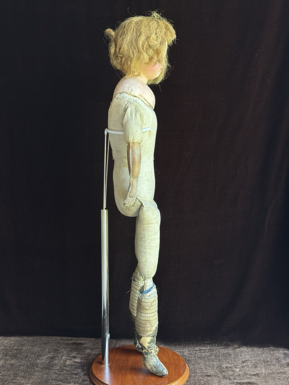 Antique German 26” Wax Over Papier Mache Doll
