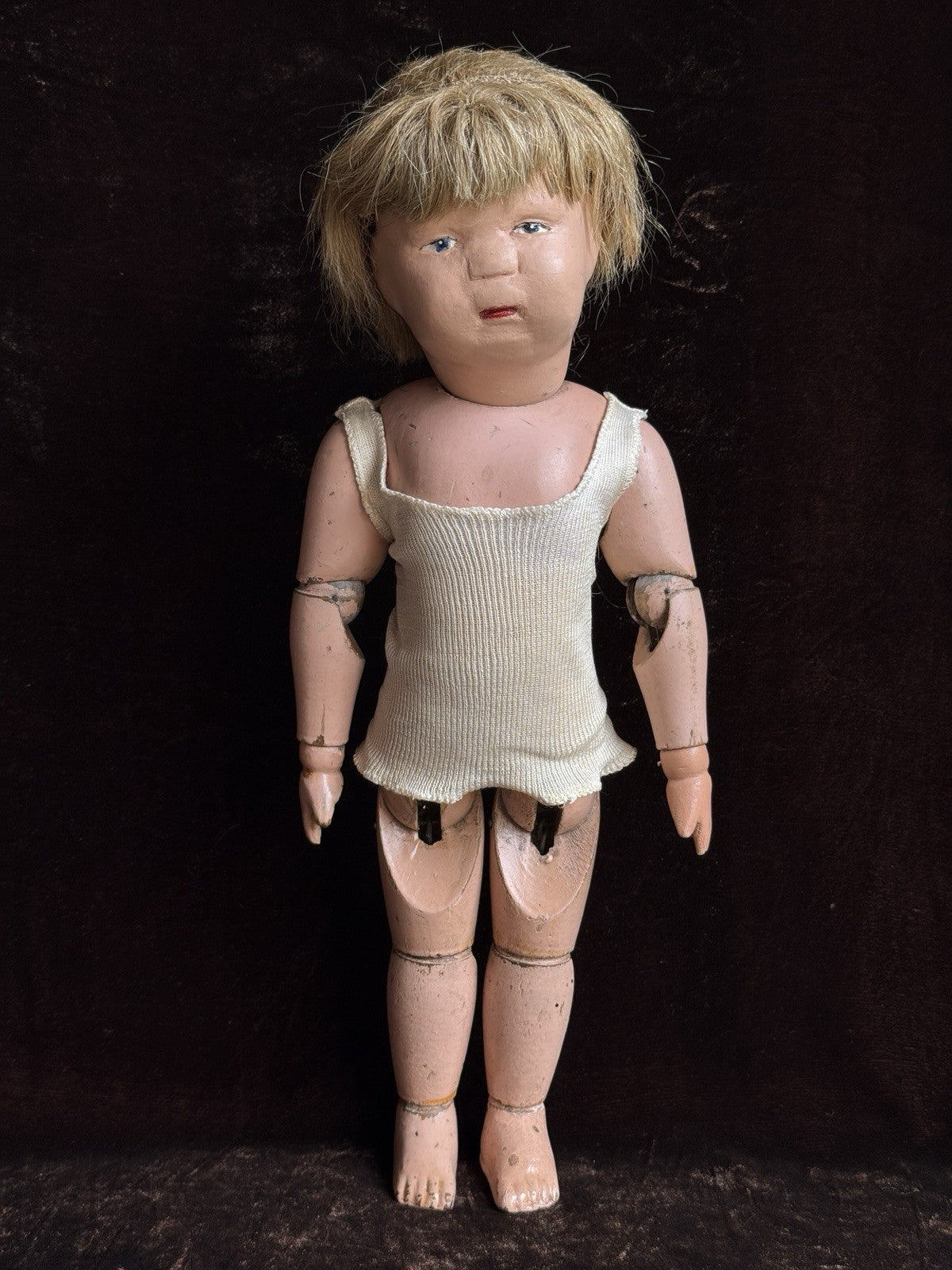Antique American 15” Schoenhut Wooden Boy Doll