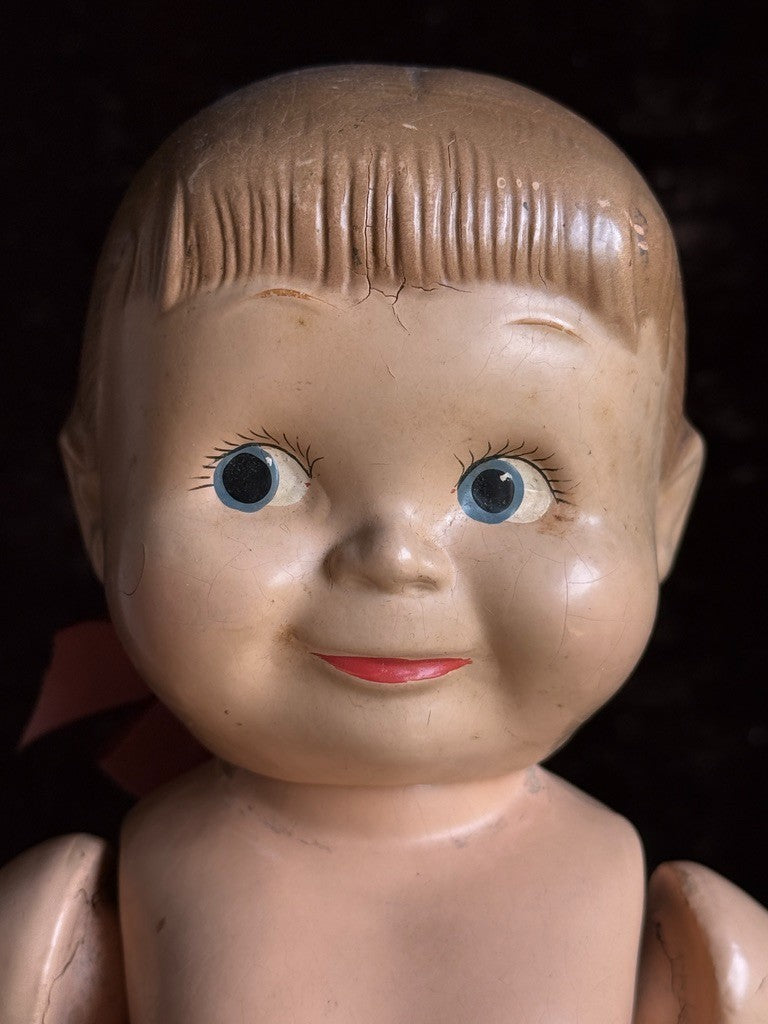 Vintage American Composition Cameo 12" Rose O'Neill Giggles Kewpie Girl Doll