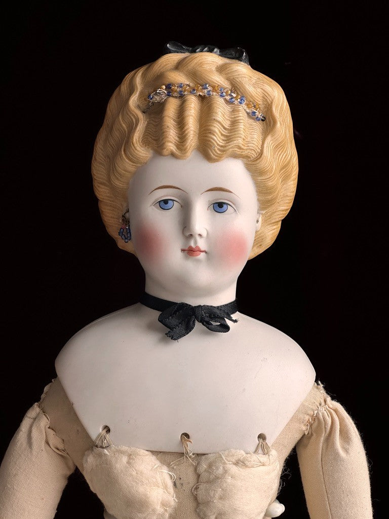 Rare Antique German 21” Bisque Parian China Fashion Doll