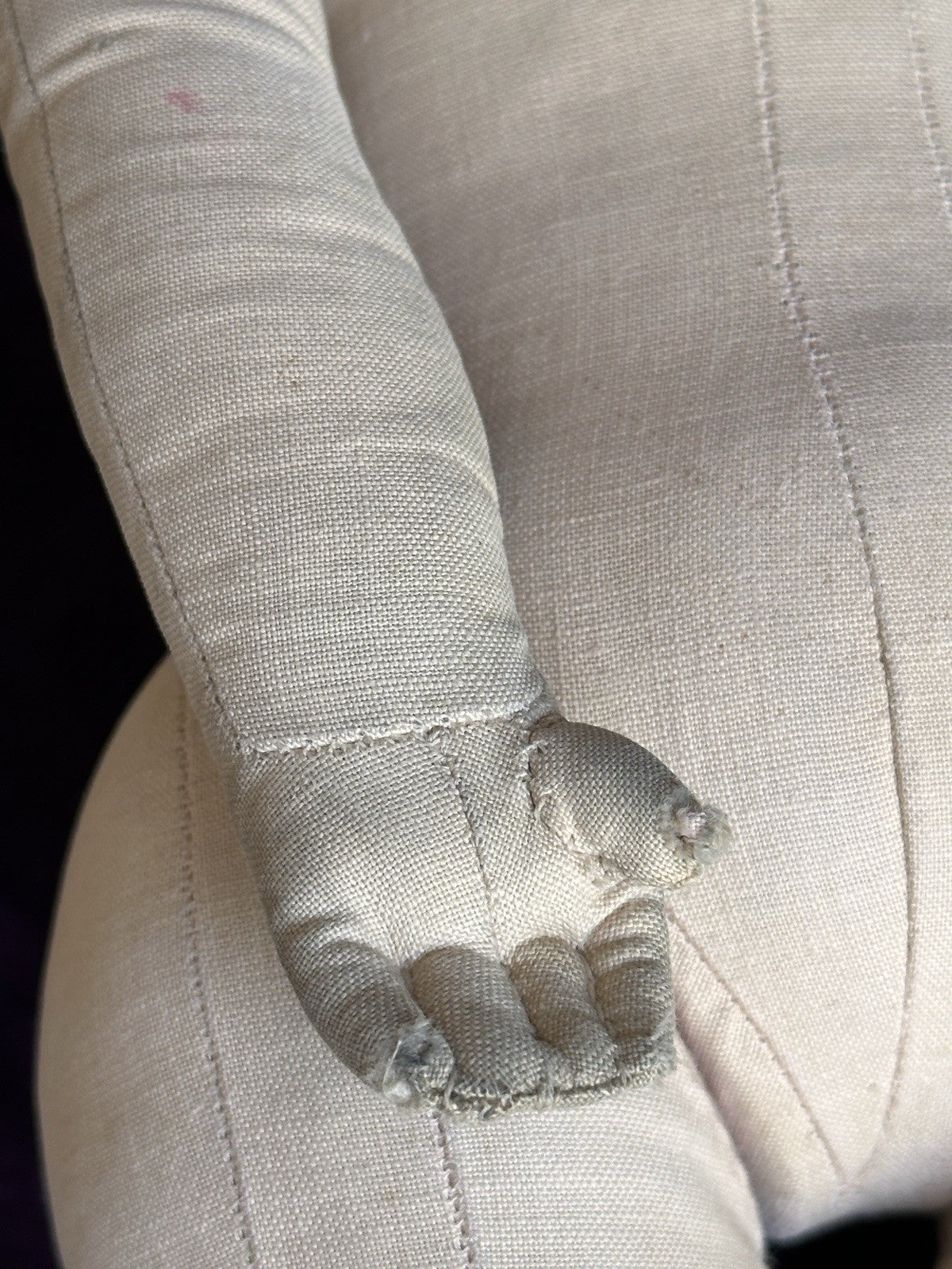 Early Antique German 16” Kathe Kruse Type I Cloth Rag Doll Wide Hips