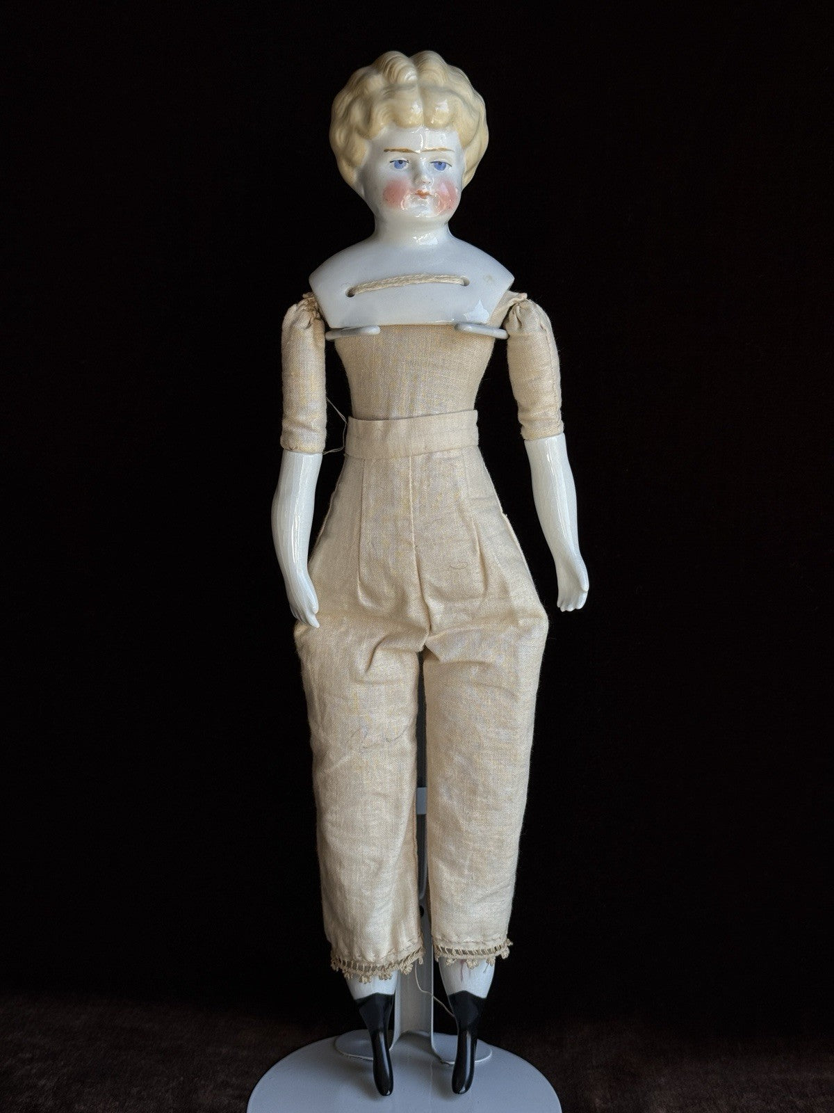 Antique German Hertwig 14.5” China Head Doll