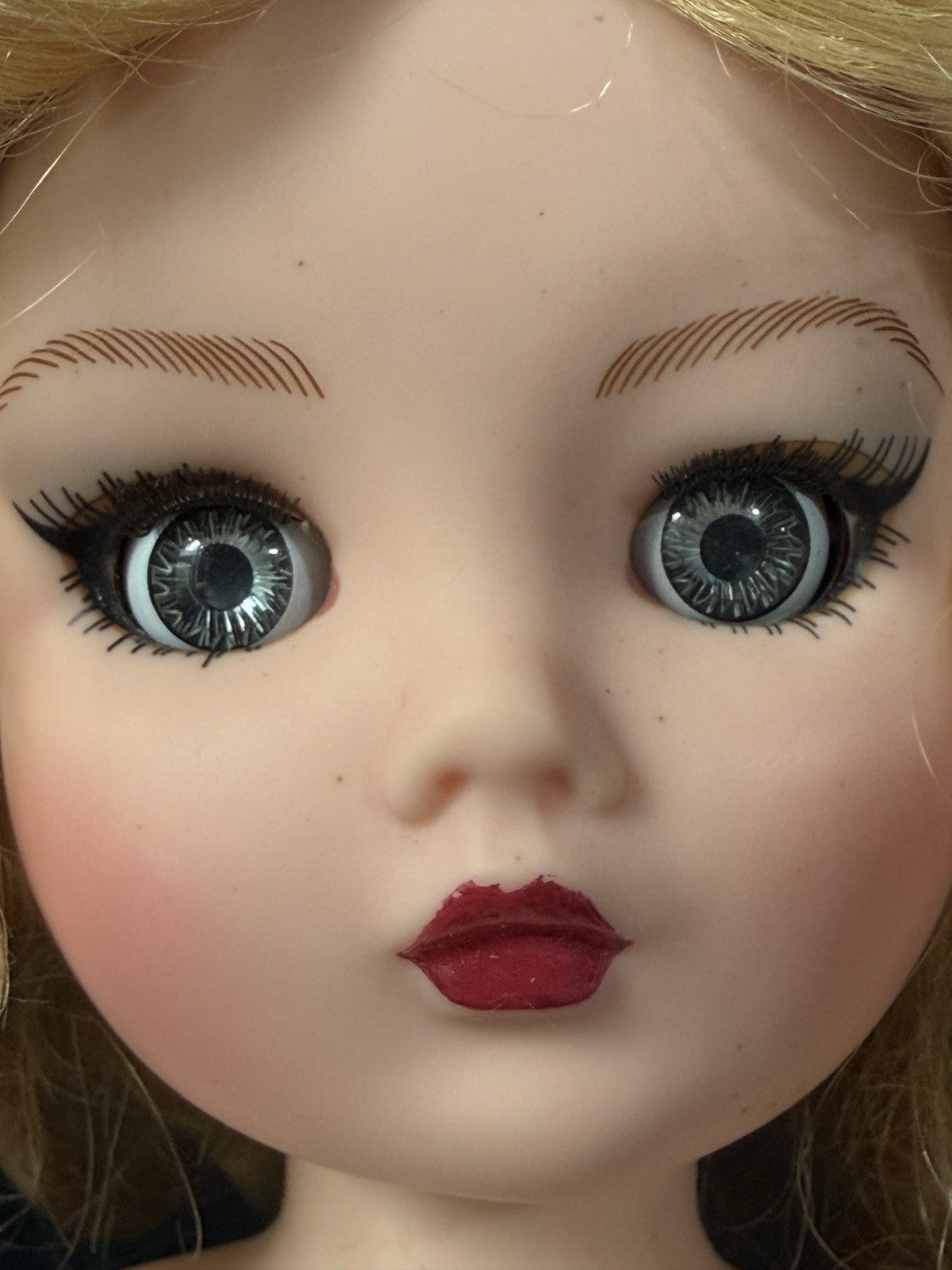 Madame Alexander Cissy Doll In Green Taffeta Dress and Real Fur  (Mink?) Coat