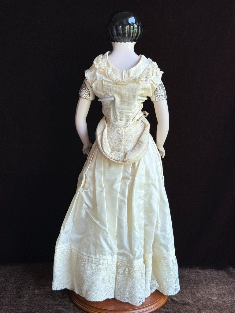Porcelain 22” Reproduction of Antique Covered Wagon China Doll by Clara Wade