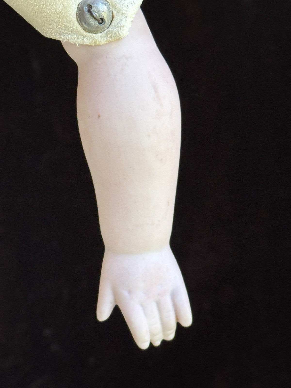 Antique German 23” Armand Marseille 370 Bisque Shoulder Head Leather Body Doll