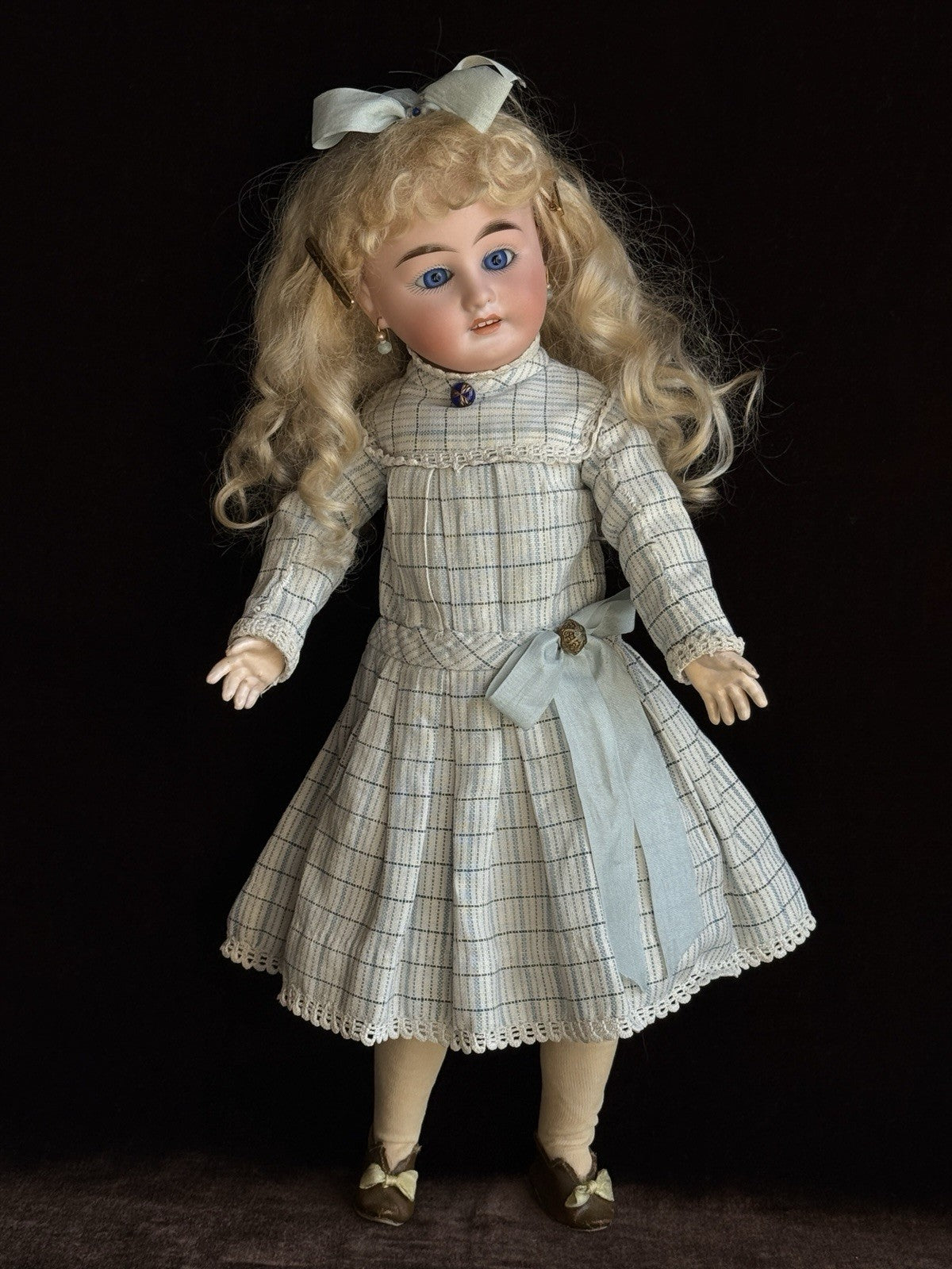 Antique German 16” Gebrüder Kuhnlenz 44-26 Bisque Head Doll