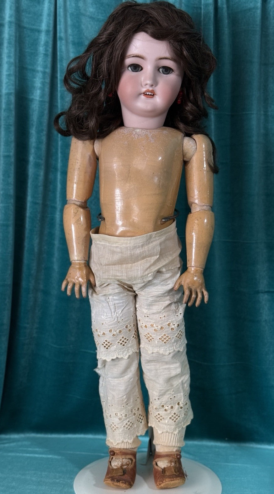 Antique German C.M. Bergmann and Simon Halbig Bisque Head 28” Doll