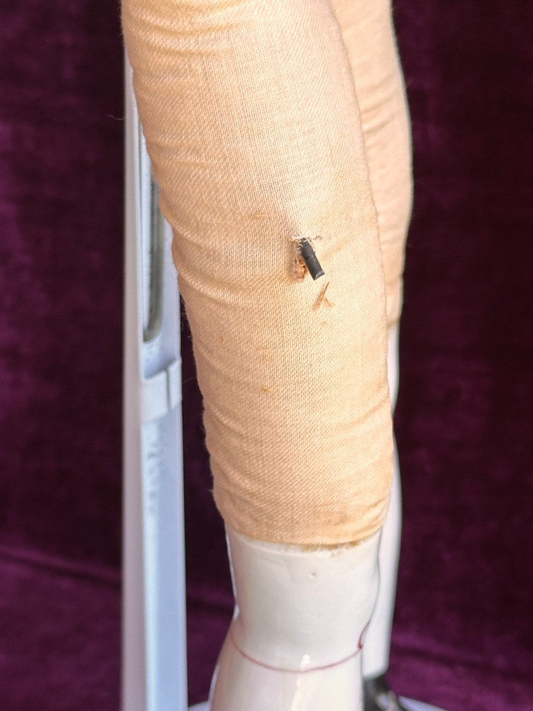 Large Antique German 23" Greiner Style Exposed Ears China Head Doll