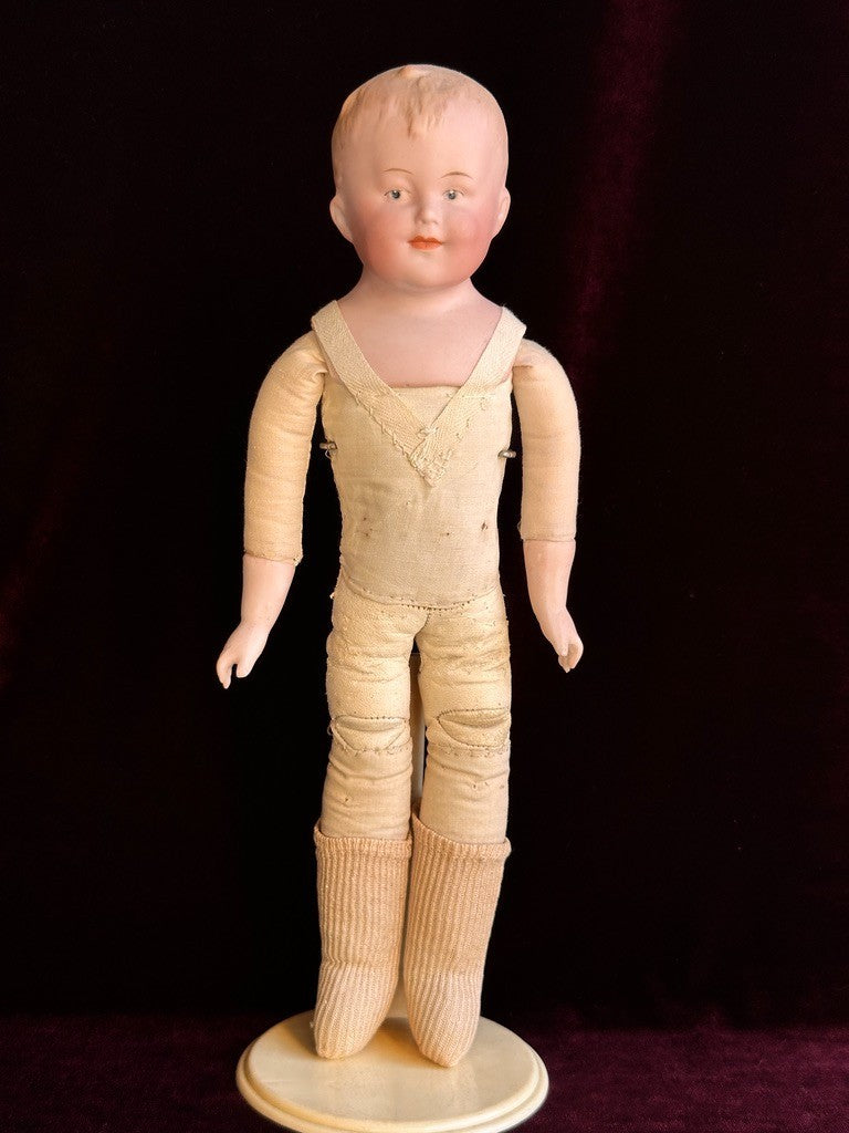 Antique German 12.5” Gebruder Heubach 8724 Bisque Head Character Boy Doll